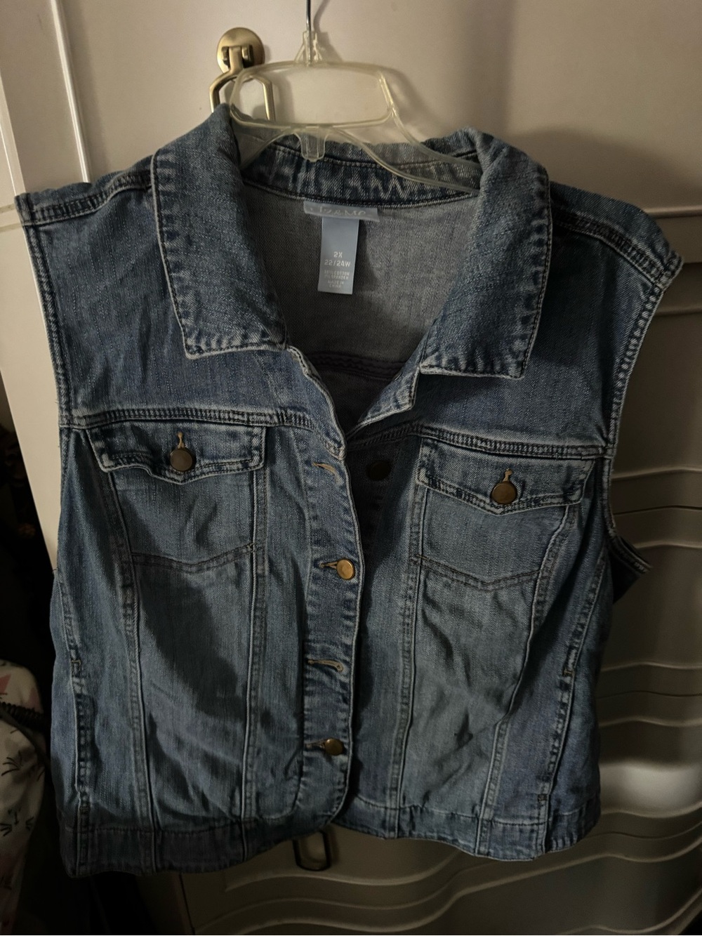 liz & co. Light Blue Denim Vest